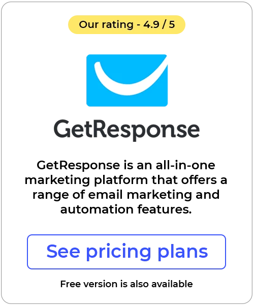 getresponse review widget pricing plans