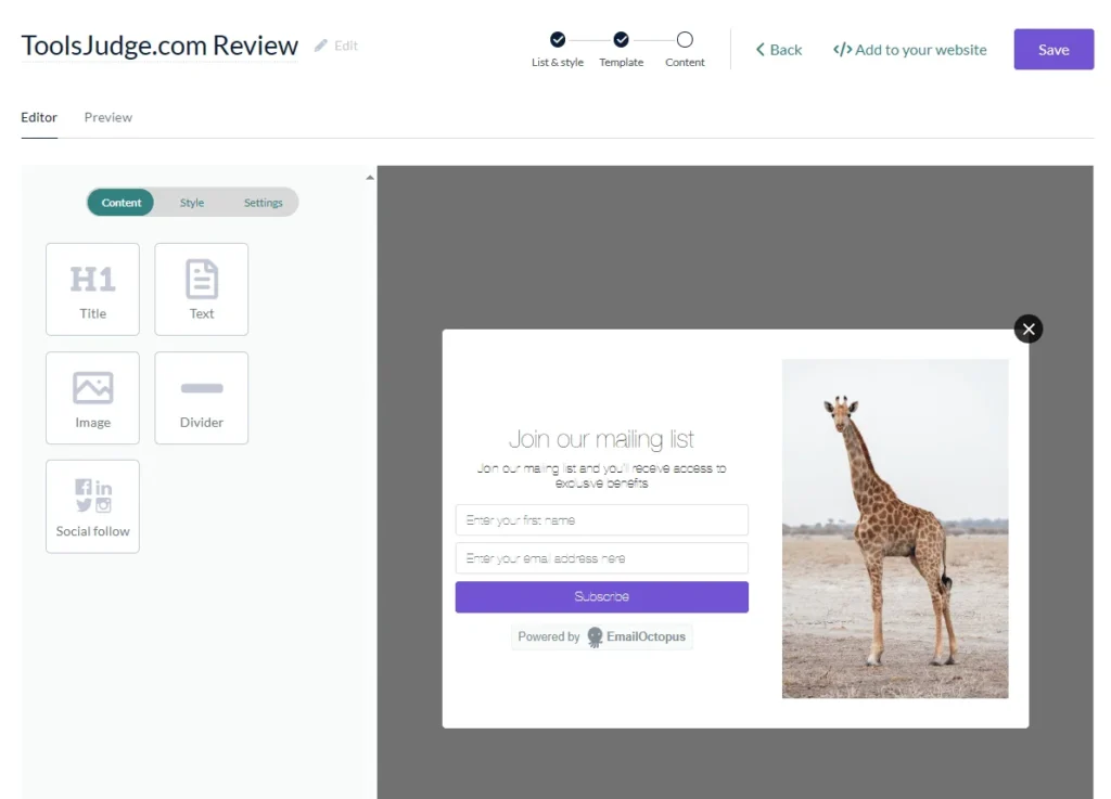 emailoctopus opt in custom forms review