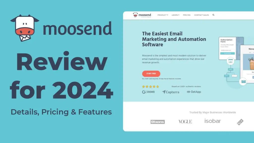 moosend review, pricing, details, pros, cons, ratings