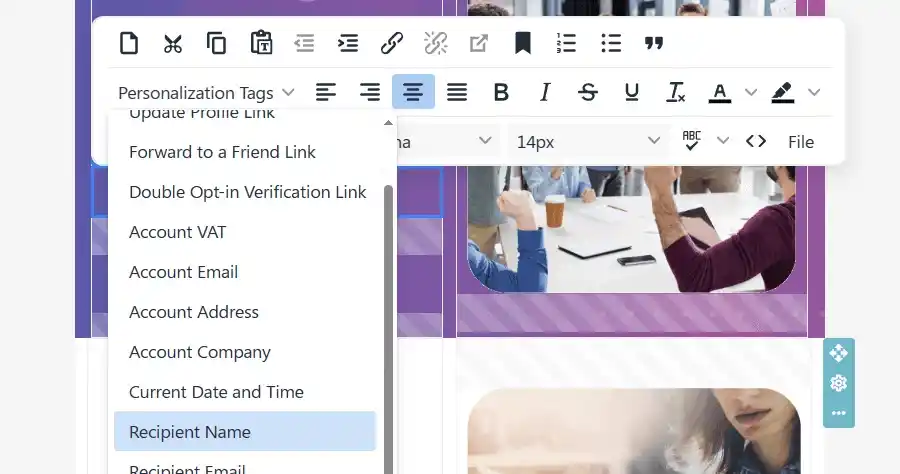 personalization tags in moosend