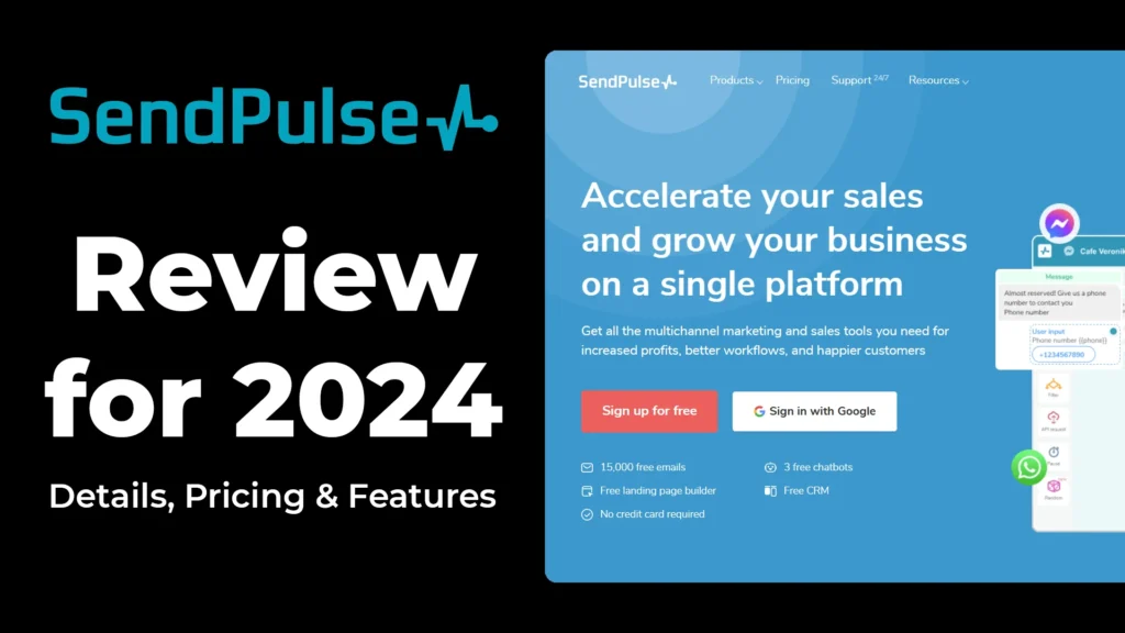 sendpulse review - details - pricing - features - 2024